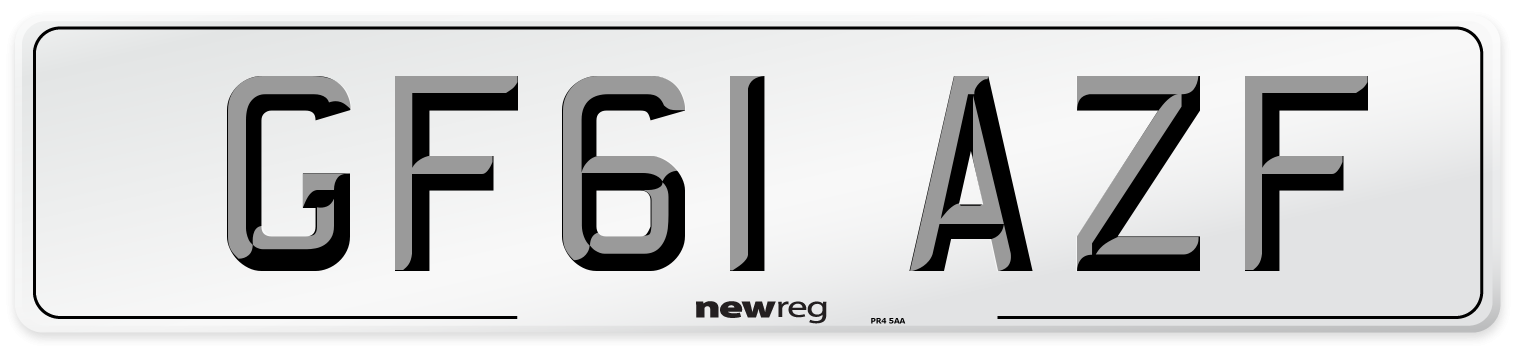 GF61 AZF Number Plate from New Reg